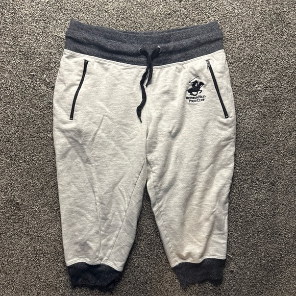 Beverly Hills Polo Club Cropped Sweatpants Gray XL Zipper Pockets Women - Picture 1 of 8